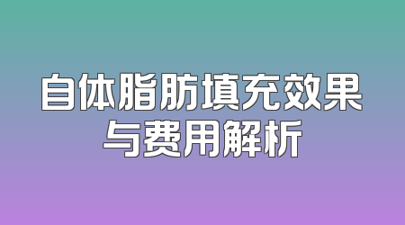 自体脂肪填充效果与费用解析