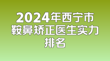 2024年西宁市鞍鼻矫正医生实力排名