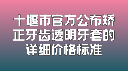 十堰市官方公布矫正牙齿透明牙套的详细价格标准