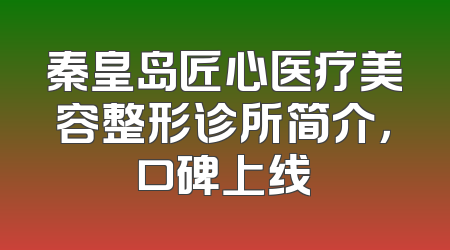 秦皇岛匠心医疗美容整形诊所简介，口碑上线