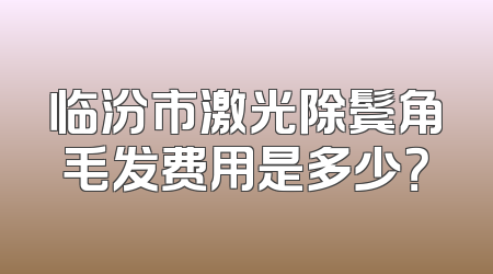 临汾市激光除鬓角毛发费用是多少？