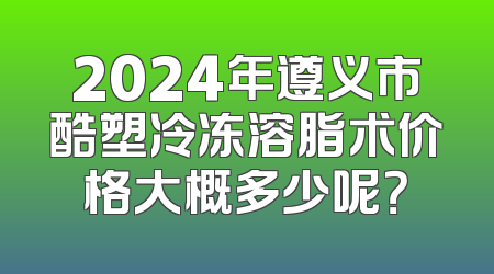 2024年遵义市酷塑冷冻溶脂术价格大概多少呢？