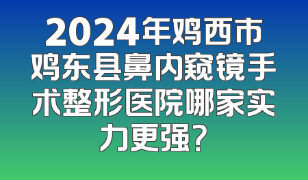 2024年鸡西市鸡东县鼻内窥镜手术整形医院哪家实力更强？