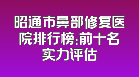 昭通市鼻部修复医院排行榜：前十名实力评估