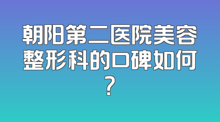 朝阳第二医院美容整形科的口碑如何？