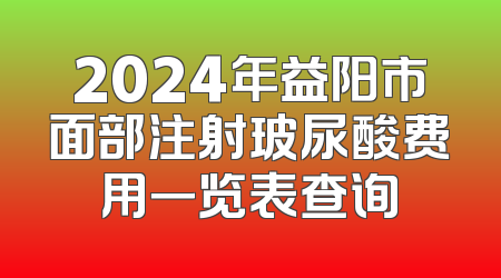 2024年益阳市面部注射玻尿酸费用一览表查询