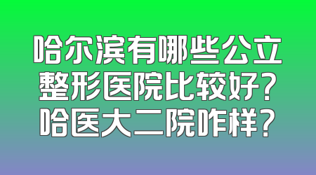 哈尔滨有哪些公立整形医院比较好？哈医大二院咋样？