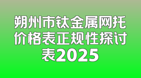 朔州市钛金属网托价格表正规性探讨表2025