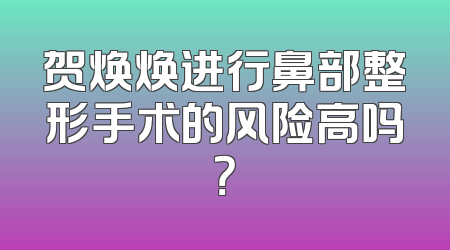 贺焕焕进行鼻部整形手术的风险高吗？