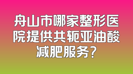 舟山市哪家整形医院提供共轭亚油酸减肥服务？