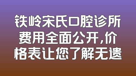 铁岭宋氏口腔诊所费用全面公开，价格表让您了解无遗