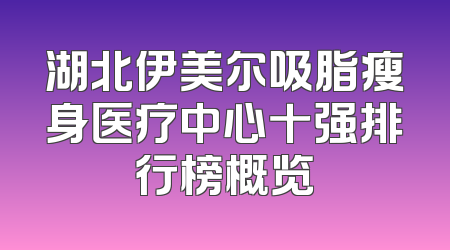 湖北伊美尔吸脂瘦身医疗中心十强排行榜概览