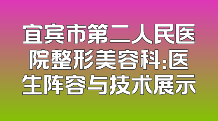 宜宾市第二人民医院整形美容科：医生阵容与技术展示
