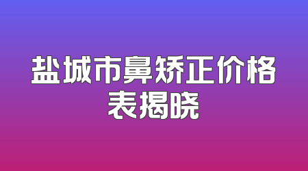 盐城市鼻矫正价格表揭晓