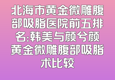北海市黄金微雕腹部吸脂医院前五排名：韩美与颜兮颜黄金微雕腹部吸脂术比较