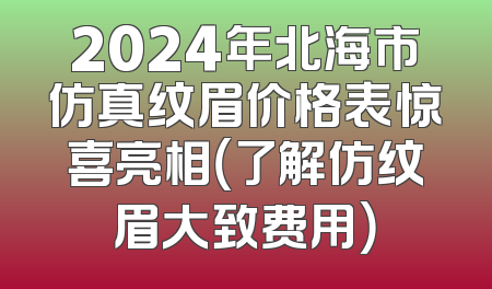 2024年北海市仿真纹眉价格表惊喜亮相（了解仿纹眉大致费用）