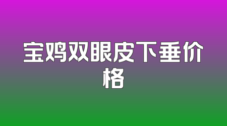 宝鸡双眼皮下垂价格