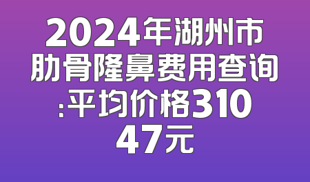 2024年湖州市肋骨隆鼻费用查询：平均价格31047元