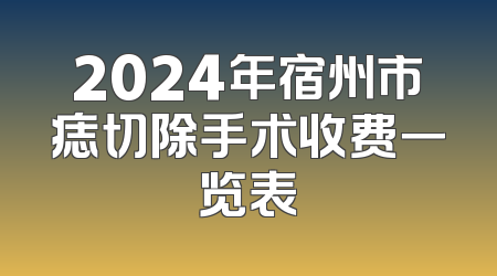 2024年宿州市痣切除手术收费一览表