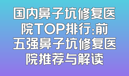 国内鼻子坑修复医院TOP排行：前五强鼻子坑修复医院推荐与解读