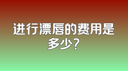 进行漂唇的费用是多少？
