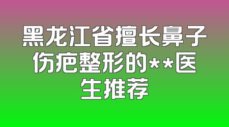 黑龙江省擅长鼻子伤疤整形的**医生推荐