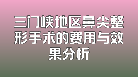三门峡地区鼻尖整形手术的费用与效果分析