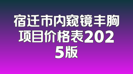 宿迁市内窥镜丰胸项目价格表2025版