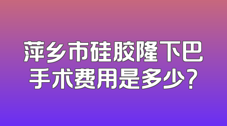 萍乡市硅胶隆下巴手术费用是多少？