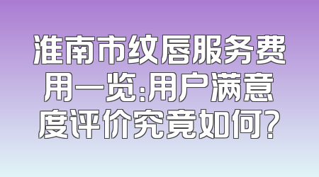 淮南市纹唇服务费用一览：用户满意度评价究竟如何？