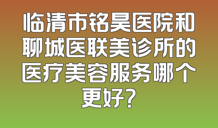 临清市铭昊医院和聊城医联美诊所的医疗美容服务哪个更好？