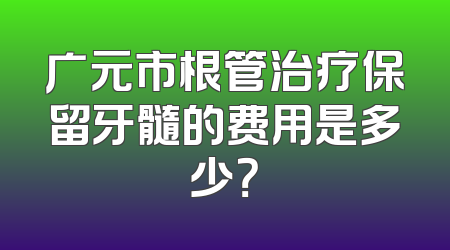 广元市根管治疗保留牙髓的费用是多少？