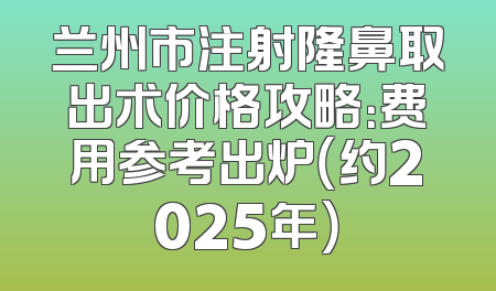 兰州市注射隆鼻取出术价格攻略：费用参考出炉（约2025年）