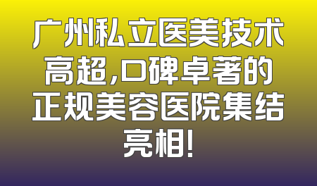 广州私立医美技术高超，口碑卓著的正规美容医院集结亮相！