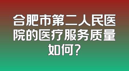 合肥市第二人民医院的医疗服务质量如何？