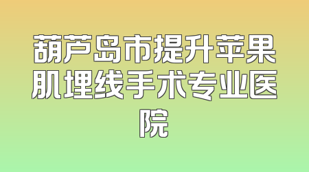 葫芦岛市提升苹果肌埋线手术专业医院