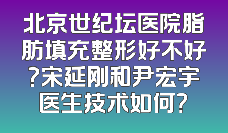 北京世纪坛医院脂肪填充整形好不好？宋延刚和尹宏宇医生技术如何？