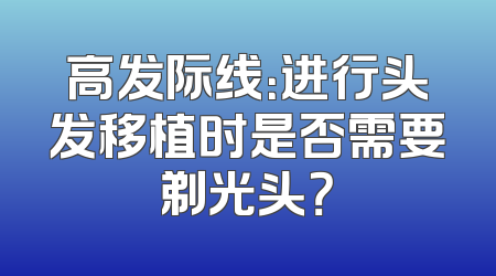 高发际线：进行头发移植时是否需要剃光头？