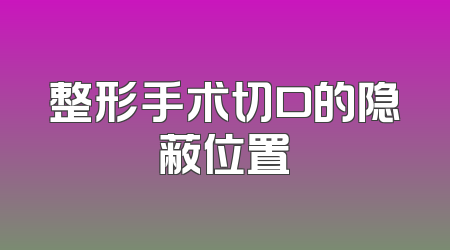 整形手术切口的隐蔽位置