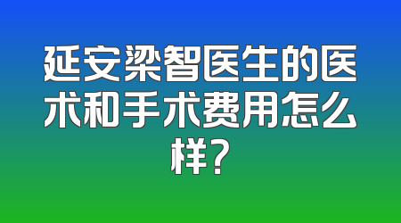 延安梁智医生的医术和手术费用怎么样？