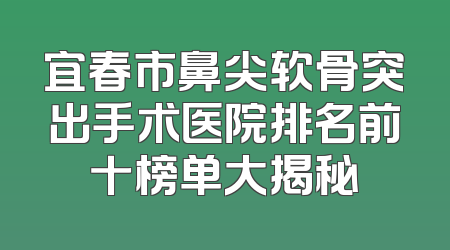 宜春市鼻尖软骨突出手术医院排名前十榜单大揭秘