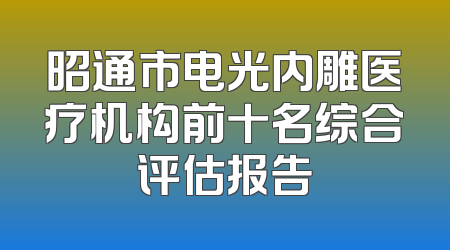 昭通市电光内雕医疗机构前十名综合评估报告