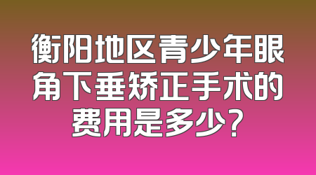衡阳地区青少年眼角下垂矫正手术的费用是多少？