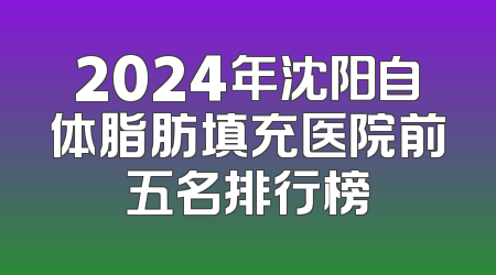 2024年沈阳自体脂肪填充医院前五名排行榜