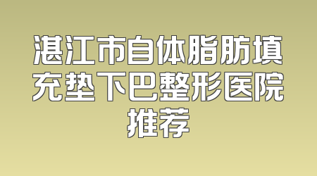 湛江市自体脂肪填充垫下巴整形医院推荐