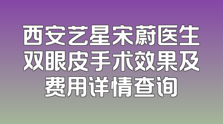 西安艺星宋蔚医生双眼皮手术效果及费用详情查询