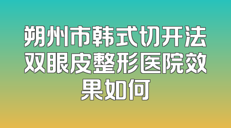 朔州市韩式切开法双眼皮整形医院效果如何