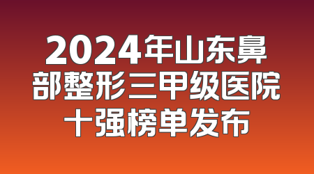 2024年山东鼻部整形三甲级医院十强榜单发布