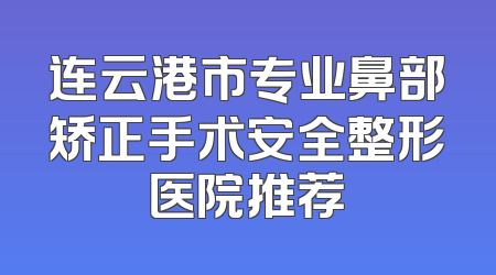 连云港市专业鼻部矫正手术安全整形医院推荐