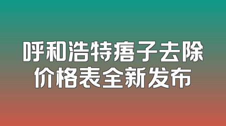 呼和浩特痦子去除价格表全新发布
